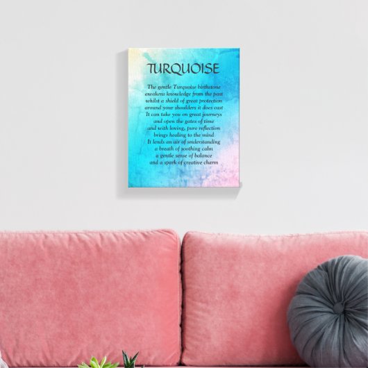 Turquoise geboortesteen - December gedicht kunst c Canvas Afdruk (Insitu (Woonkamer))