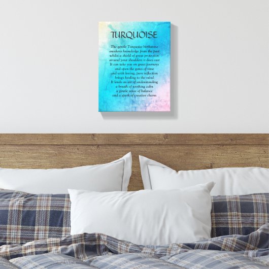 Turquoise geboortesteen - December gedicht kunst c Canvas Afdruk (Insitu (Slaapkamer))