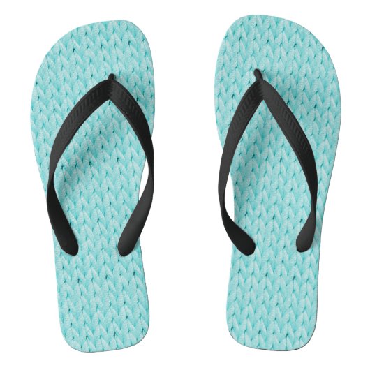 Turquoise gebreide textuur Teenslippers (Voetbed)