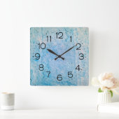 turquoise gedistingeerde textuur vierkante klok (Huis)