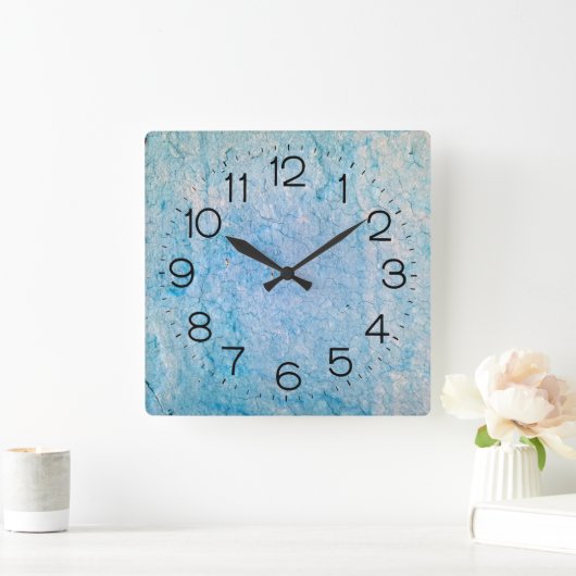 turquoise gedistingeerde textuur vierkante klok (Huis)