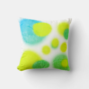 Turquoise Geel Abstracte Kunst Kussen Worp Kussen