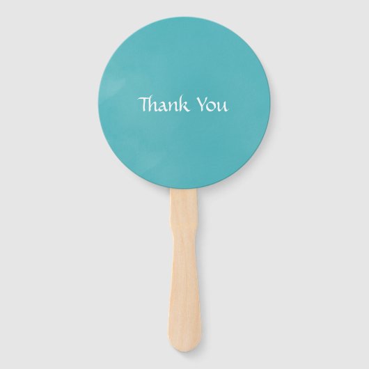 Turquoise, geel en roze bloemenbruiloft handwaaier (Achterkant)