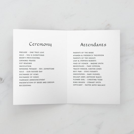 Turquoise, geel en roze bloemenbruiloft programma (Binnen)