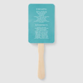 Turquoise, Geel en Roze Bloemenbruiloft Programma Handwaaier (Achterkant)