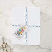 Turquoise, Geel en Roze Bloemige Bruiloft Cadeaulabel (Met Touw)
