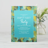 Turquoise Geel Groen Abstract Leeg Nest Feest Kaart (Staand voorkant)
