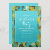 Turquoise Geel Groen Abstract Leeg Nest Feest Kaart (Voorkant / Achterkant)