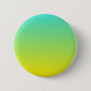 Turquoise geel ombre ronde button 5,7 cm