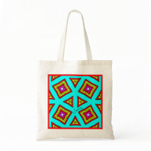 Turquoise Geel Rood Roze Geometrisch