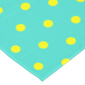Turquoise Gele Stippen Tafelkleed (Gekanteld)