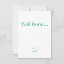 Turquoise geloof Goed gedaan... Liefde, God Kaarte