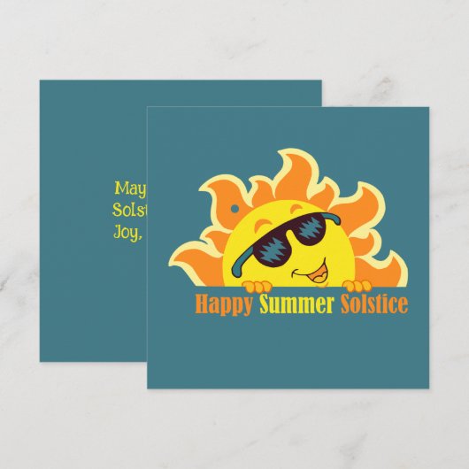 Turquoise gelukkige zomer zonnewende 2024 kaart (Voorkant / Achterkant)