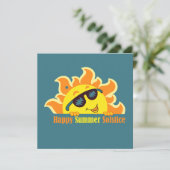 Turquoise gelukkige zomer zonnewende 2024 kaart (Staand voorkant)