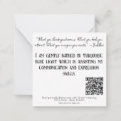 *~* TURQUOISE Gem Intention AP64 Flat Note Kaart Notitiekaartje (Achterkant)