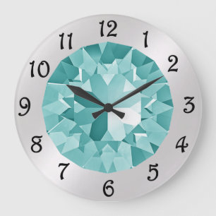 Turquoise Gem Large Clock Grote Klok