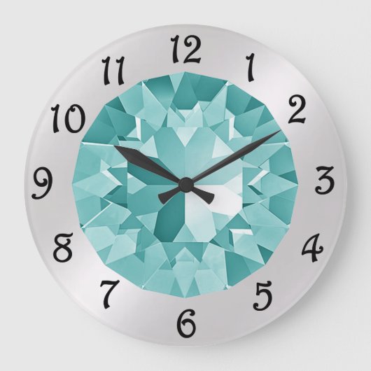 Turquoise Gem Large Clock Grote Klok (Voorkant)