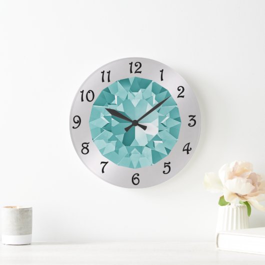 Turquoise Gem Large Clock Grote Klok (Huis)