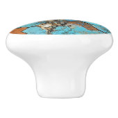 turquoise gem-patroon keramische knop (Zijkant)