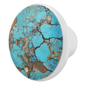 turquoise gem-patroon keramische knop (Rechts)