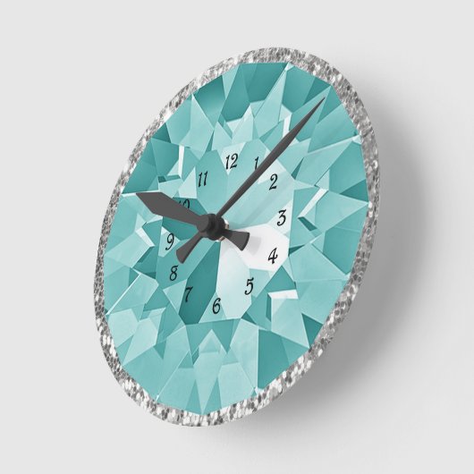 turquoise gem ronde klok (Hoek)