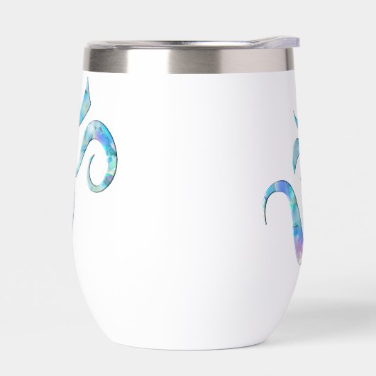 Turquoise gemarmerde Om (Links)