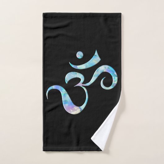 Turquoise gemarmerde Om Handdoek (Handdoek)
