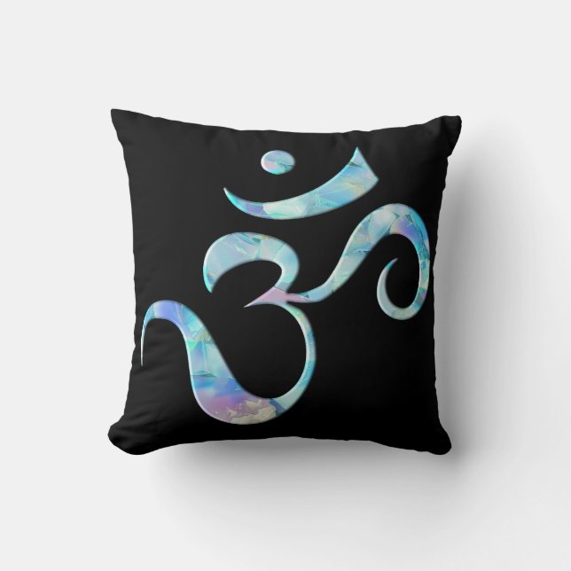 Turquoise gemarmerde Om Kussen (Voorkant)