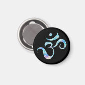 Turquoise gemarmerde Om Magneet (Voorkant / Achterkant)