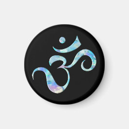 Turquoise gemarmerde Om Magneet
