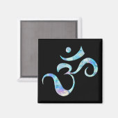 Turquoise gemarmerde Om Magneet (Voorkant / Achterkant)