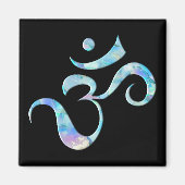 Turquoise gemarmerde Om Magneet (Voorkant)