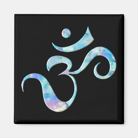 Turquoise gemarmerde Om Magneet (Voorkant)