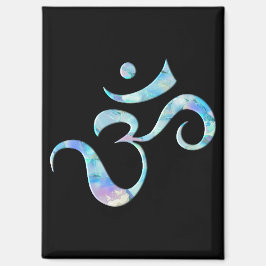 Turquoise gemarmerde Om Magneet