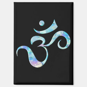 Turquoise gemarmerde Om Magneet