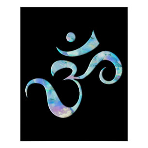 Turquoise gemarmerde Om Perfect Poster