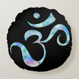 Turquoise gemarmerde Om Rond Kussen