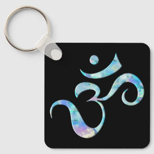 Turquoise gemarmerde Om Sleutelhanger