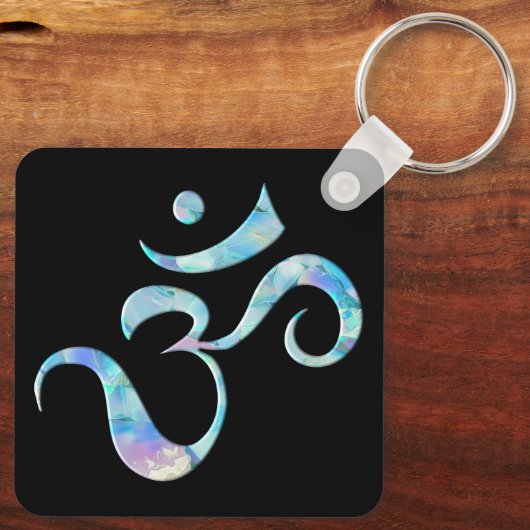 Turquoise gemarmerde Om Sleutelhanger (Achterkant)