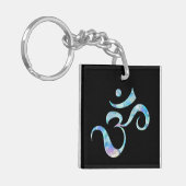 Turquoise gemarmerde Om Sleutelhanger (Voorkant Links)