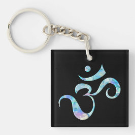 Turquoise gemarmerde Om Sleutelhanger