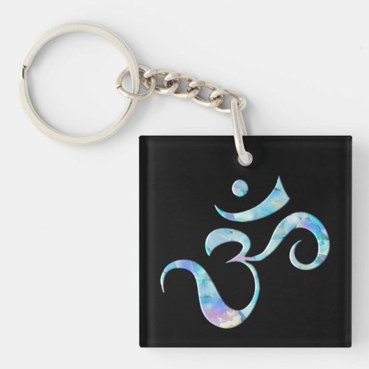 Turquoise gemarmerde Om Sleutelhanger (Voorkant)