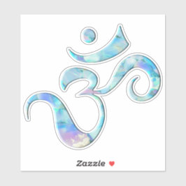 Turquoise gemarmerde Om Sticker
