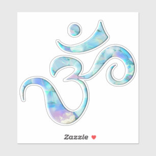 Turquoise gemarmerde Om Sticker