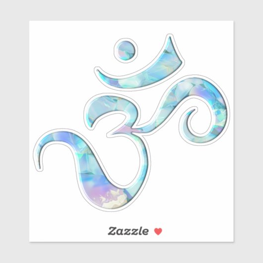Turquoise gemarmerde Om Sticker (Vel)