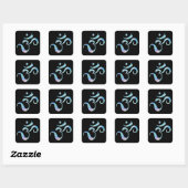 Turquoise gemarmerde Om Vierkante Sticker (Vel)