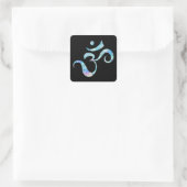 Turquoise gemarmerde Om Vierkante Sticker (Tas)