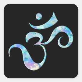 Turquoise gemarmerde Om Vierkante Sticker