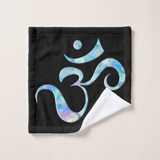 Turquoise gemarmerde Om Washandje (Wasdoekje)