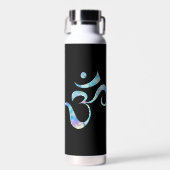 Turquoise gemarmerde Om Waterfles (Voorkant)